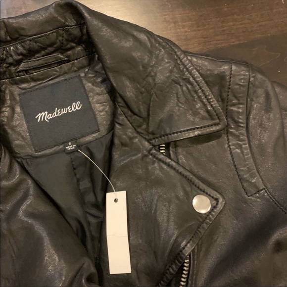 🆕 Madewell Leather Biker Jacket - Picture 4 of 9